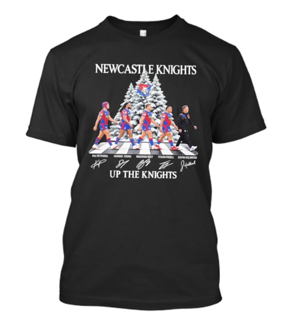 Newcastle Knights Up The Knights Abbey Road Christmas Signatures T-Shirt