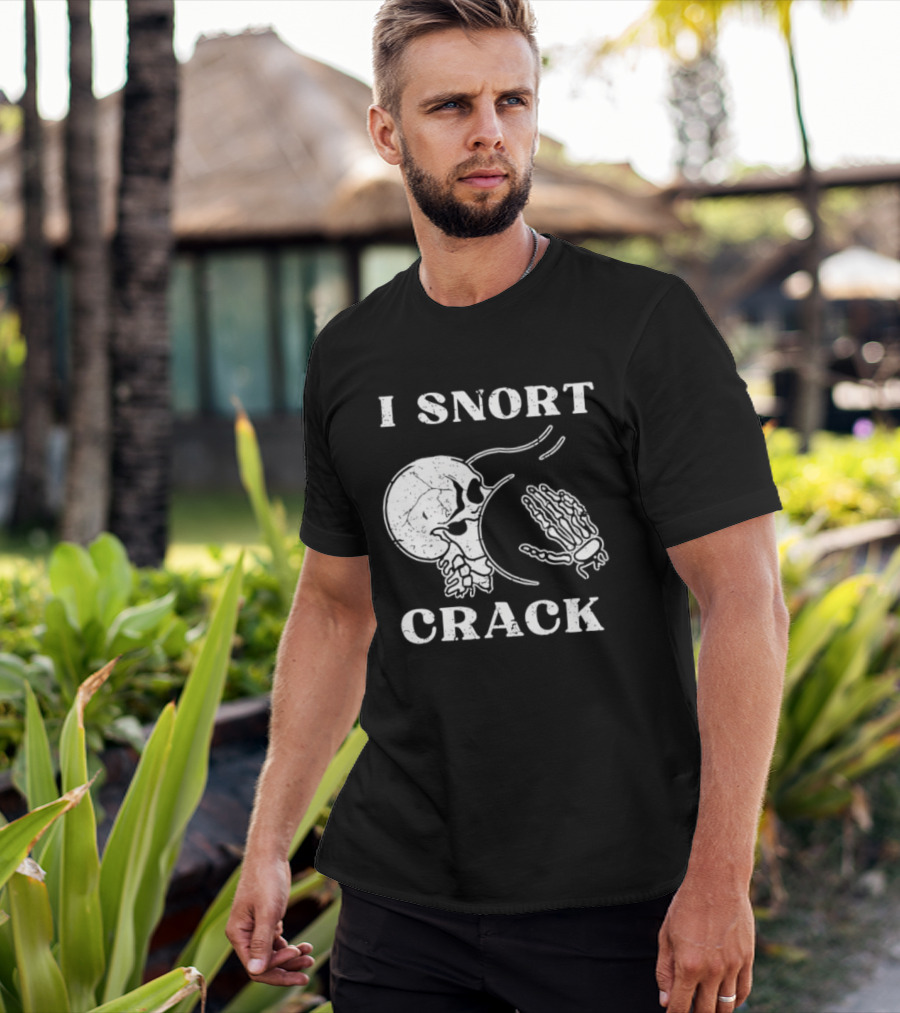 I Snort Crack Skull Skeleton Praying Hands T-Shirt