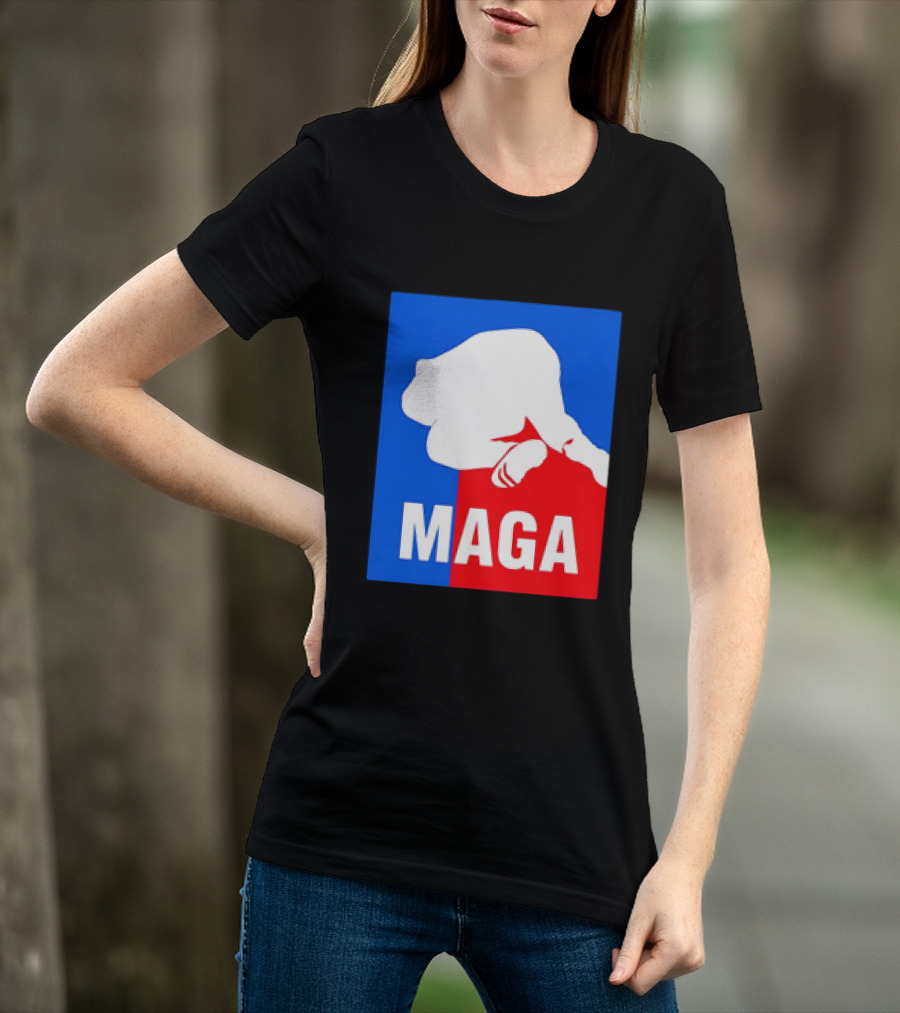MAGA Political Parody Silhouette Red And Blue T-Shirt
