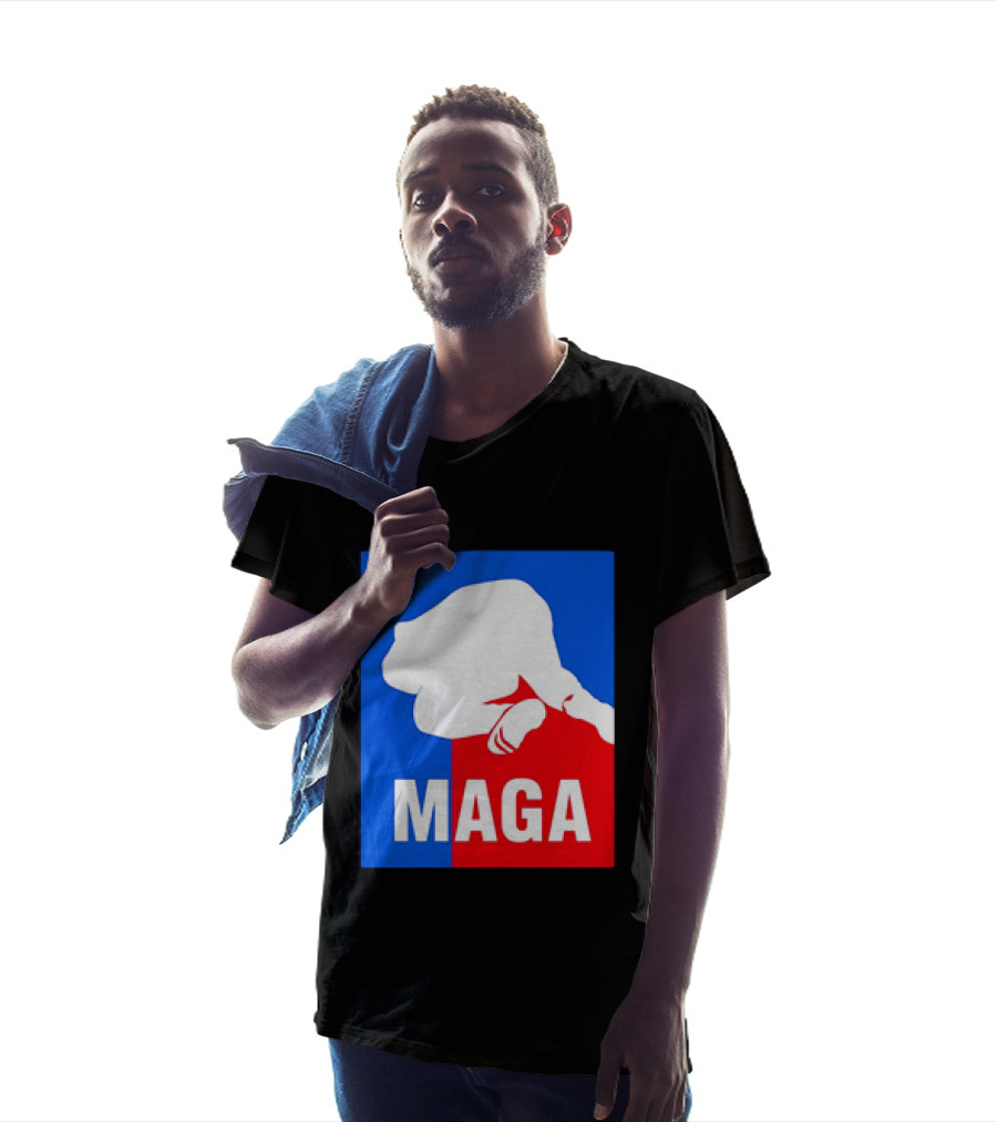 MAGA Political Parody Silhouette Red And Blue T-Shirt