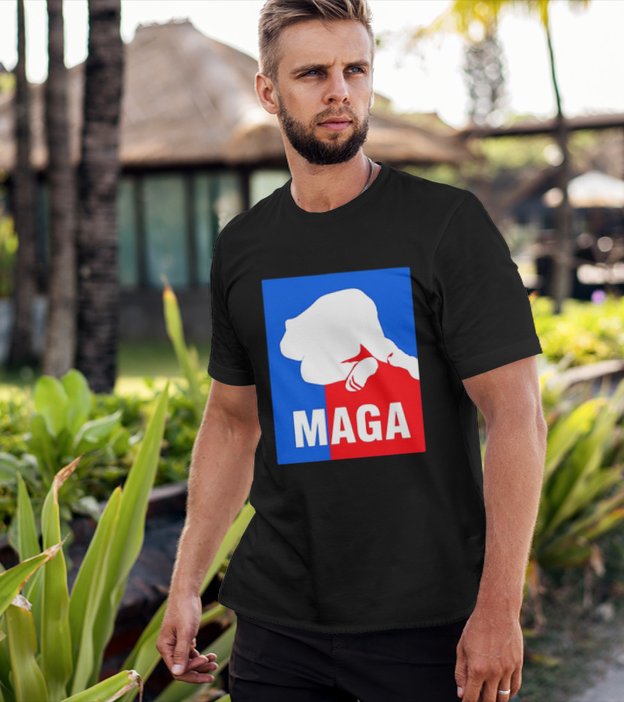 MAGA Political Parody Silhouette Red And Blue T-Shirt