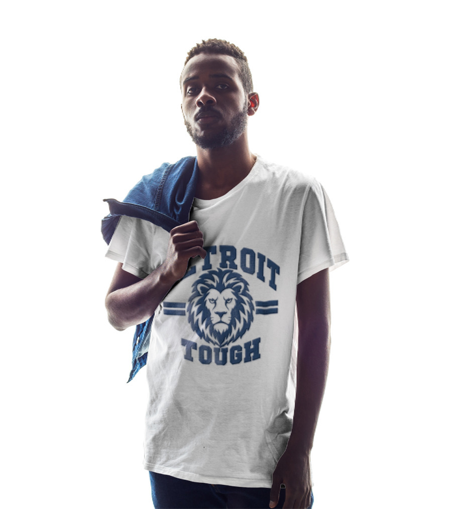 Detroit Tough Blue Lion Head T-Shirt
