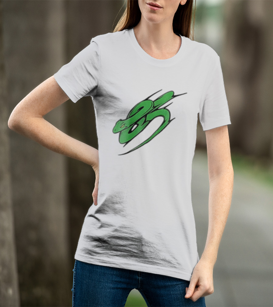 Green Snake Shaped Number Five Serpent T-Shirt