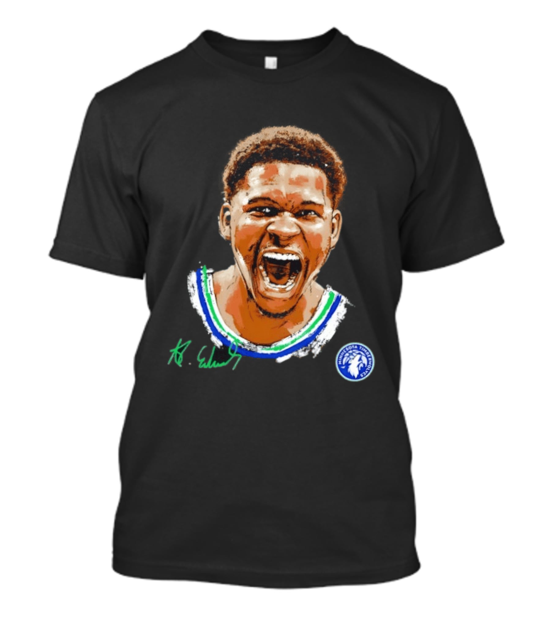 Anthony Edwards Minnesota Timberwolves Basketball Player Signature T-Shirt