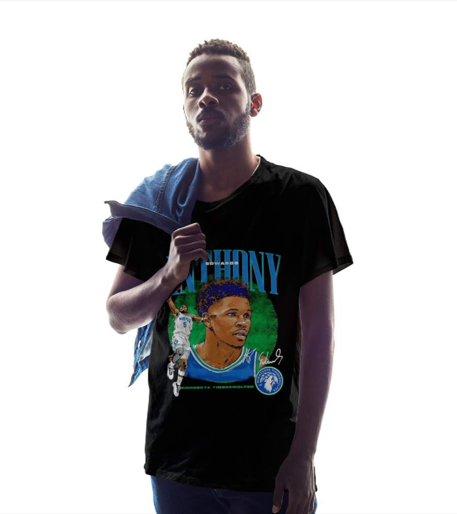 Anthony Edwards No 5 Minnesota Timberwolves Basketball Star Wolves T-Shirt