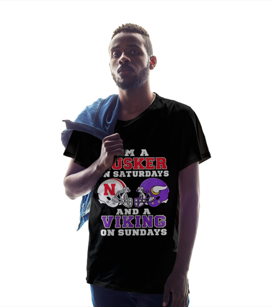 I'm A Husker On Saturdays And A Viking On Sundays Football Fan Gear T-Shirt