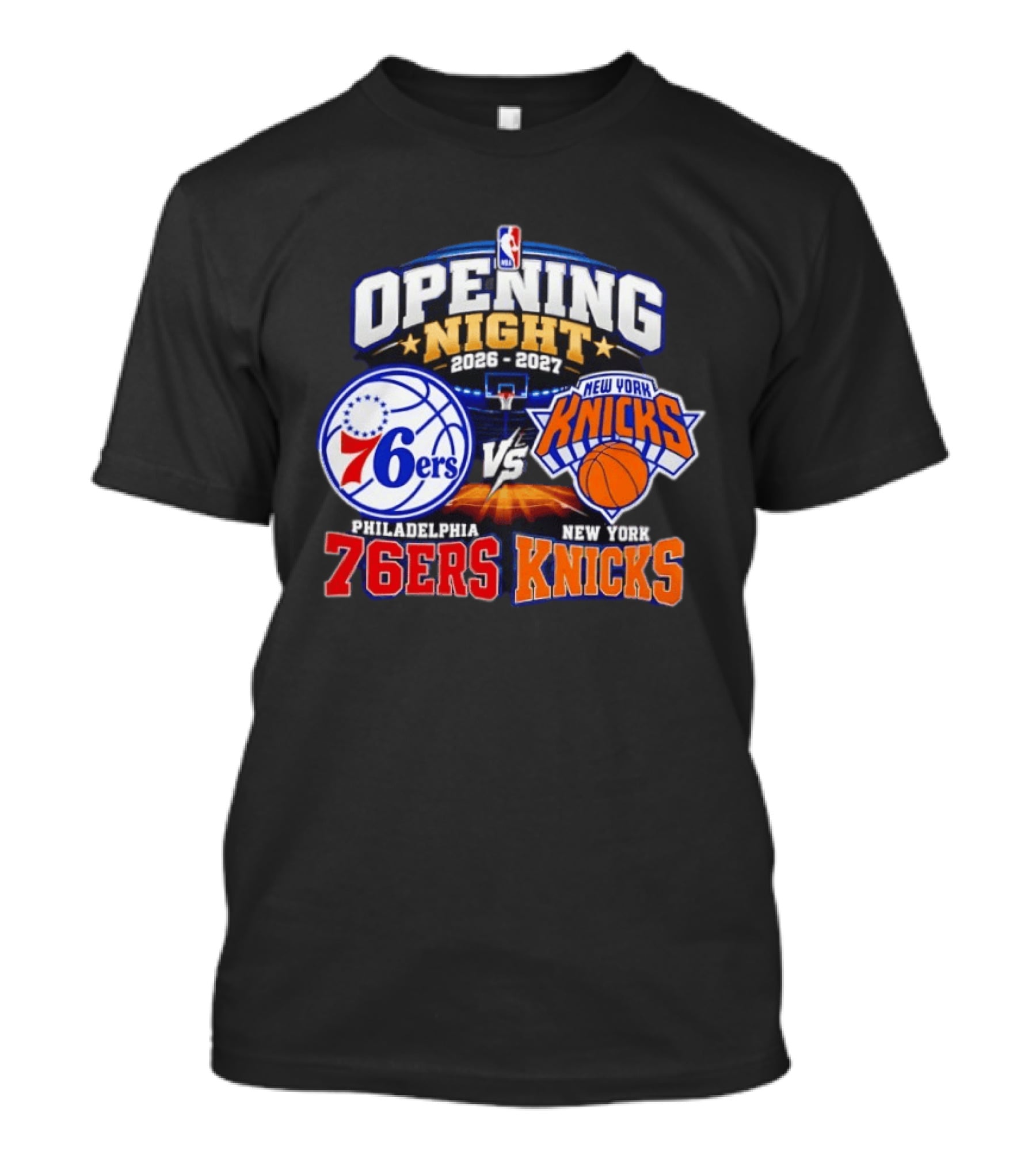 Philadelphia 76ers Vs New York Knicks NBA Opening Night 2026 2027 Matchup Event Highlights T-Shirt