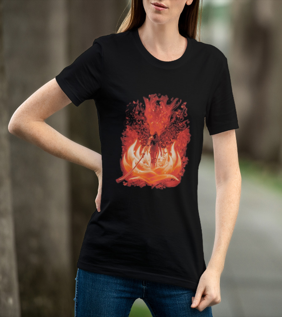 Elden Ring Scarlet Bloom Sword Woman Fiery Flower T-Shirt