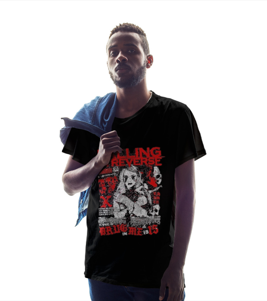 Falling In Reverse The Drug In Me Is 15 Anniversary Punk Gothic Red Text And Illustrations T-Shirt