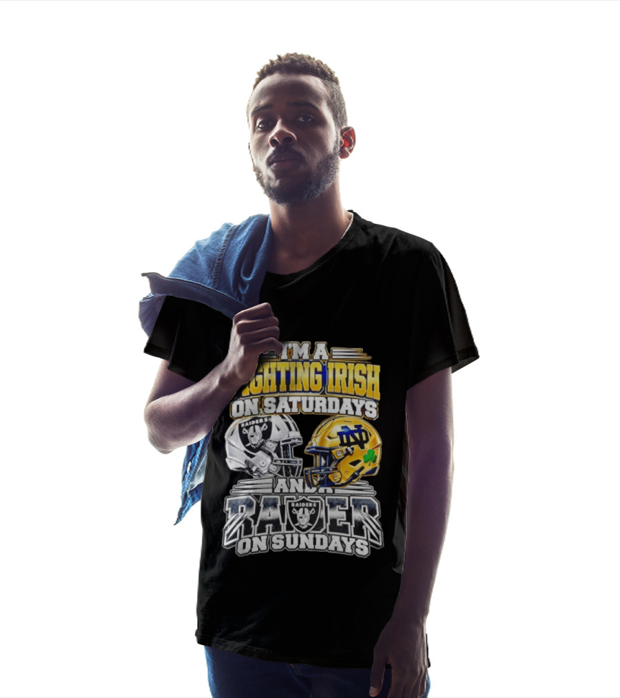 I'm A Fighting Irish On Saturdays And A Raider On Sundays T-Shirt