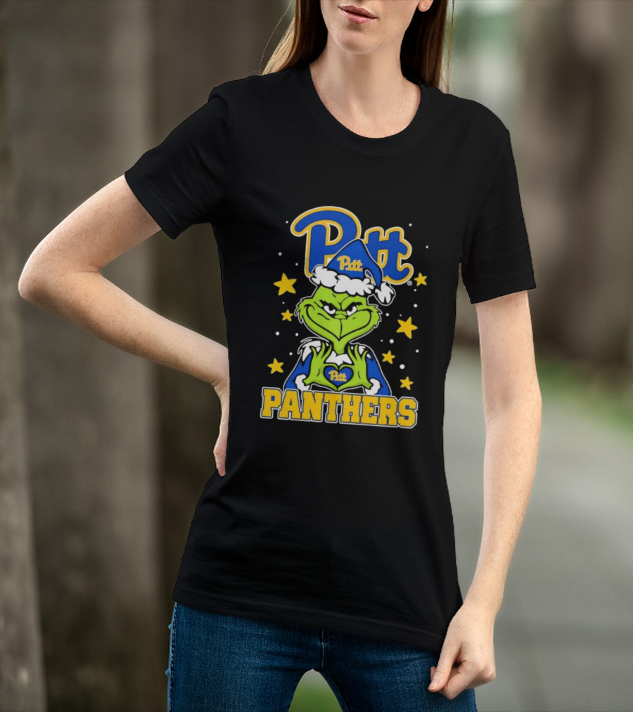 Pitt Panthers The Grinch Heart Hands University Of Pittsburgh T-Shirt