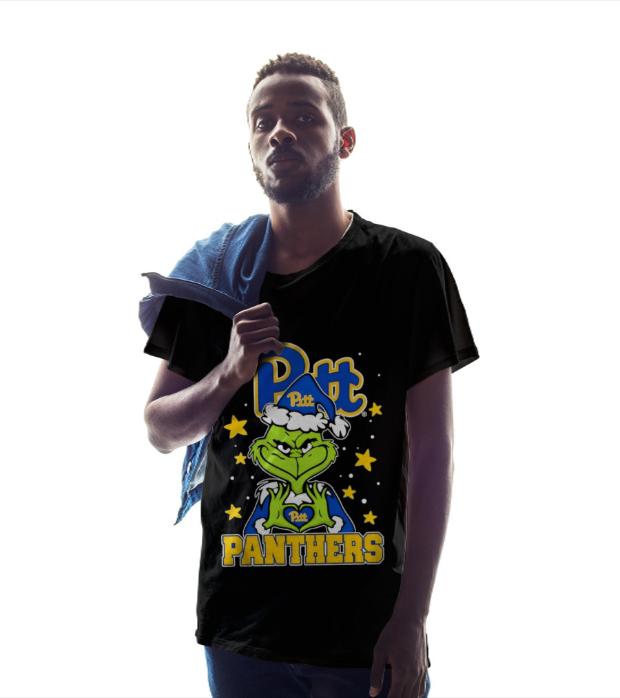 Pitt Panthers The Grinch Heart Hands University Of Pittsburgh T-Shirt