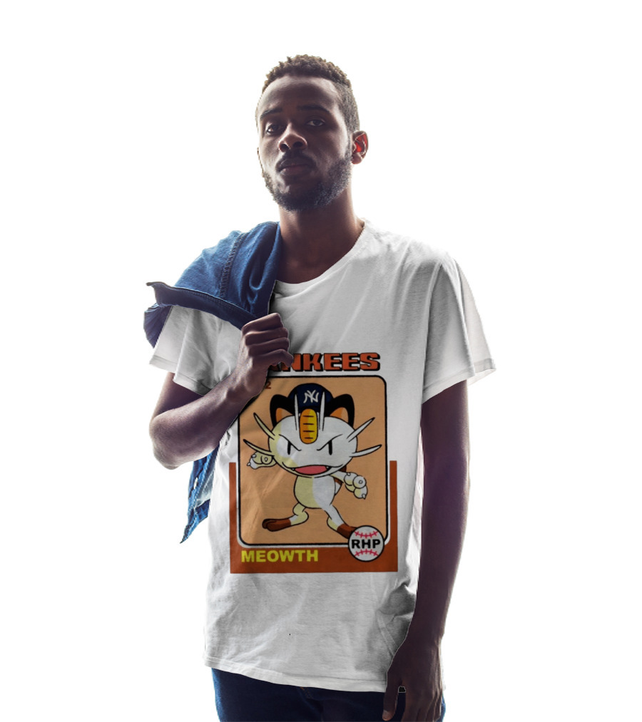 Yankees Meowth #052 RHP Baseball Card T-Shirt