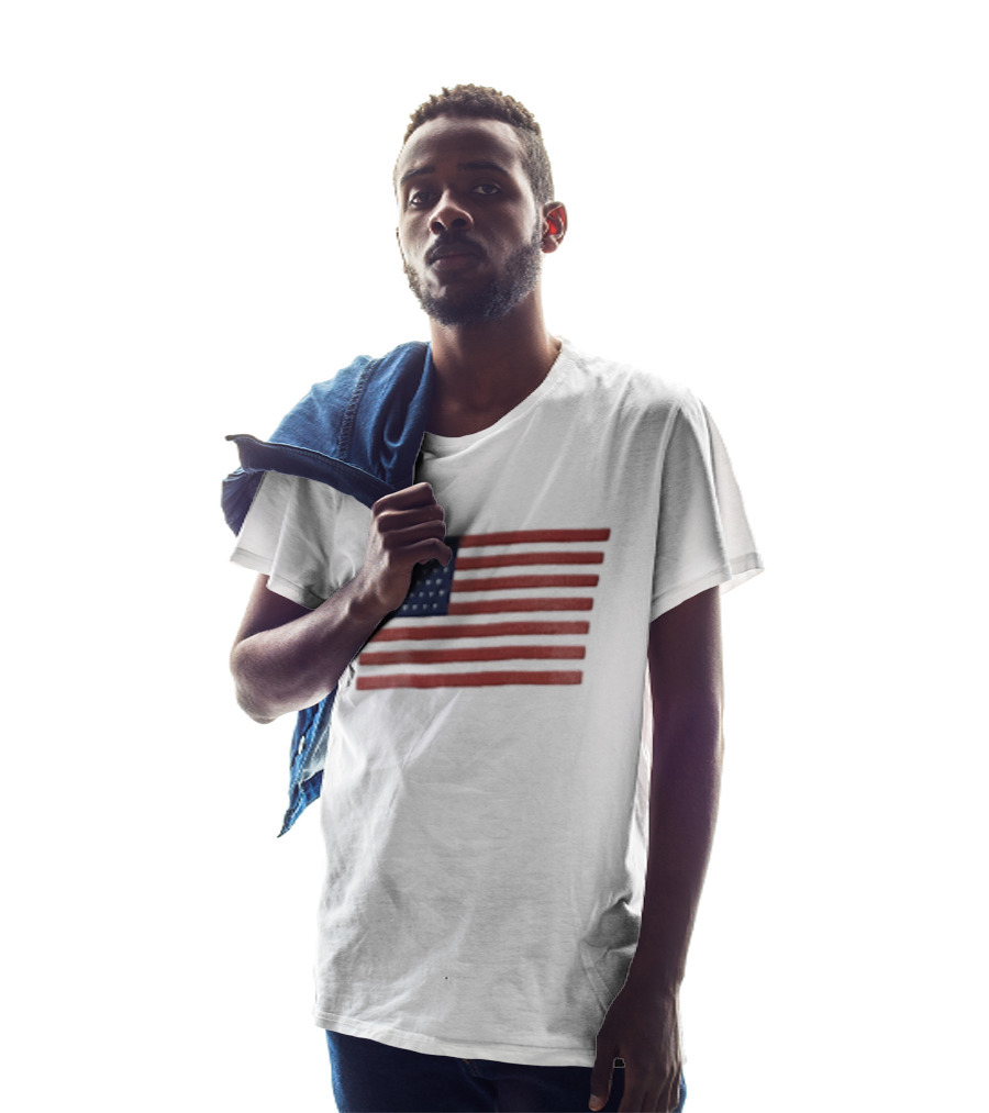 Pure Baseball American Flag Grey Stars And Stripes Iconic Heritage T-Shirt