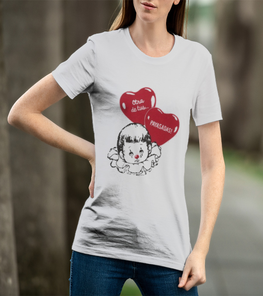 Willy Chavarria Payasadas Red Heart Balloons And Child Clown T-Shirt