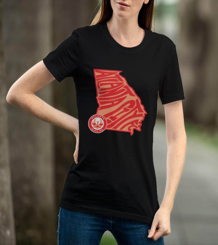 Atlanta City FC Groovy Team State Map Ensemble T-Shirt