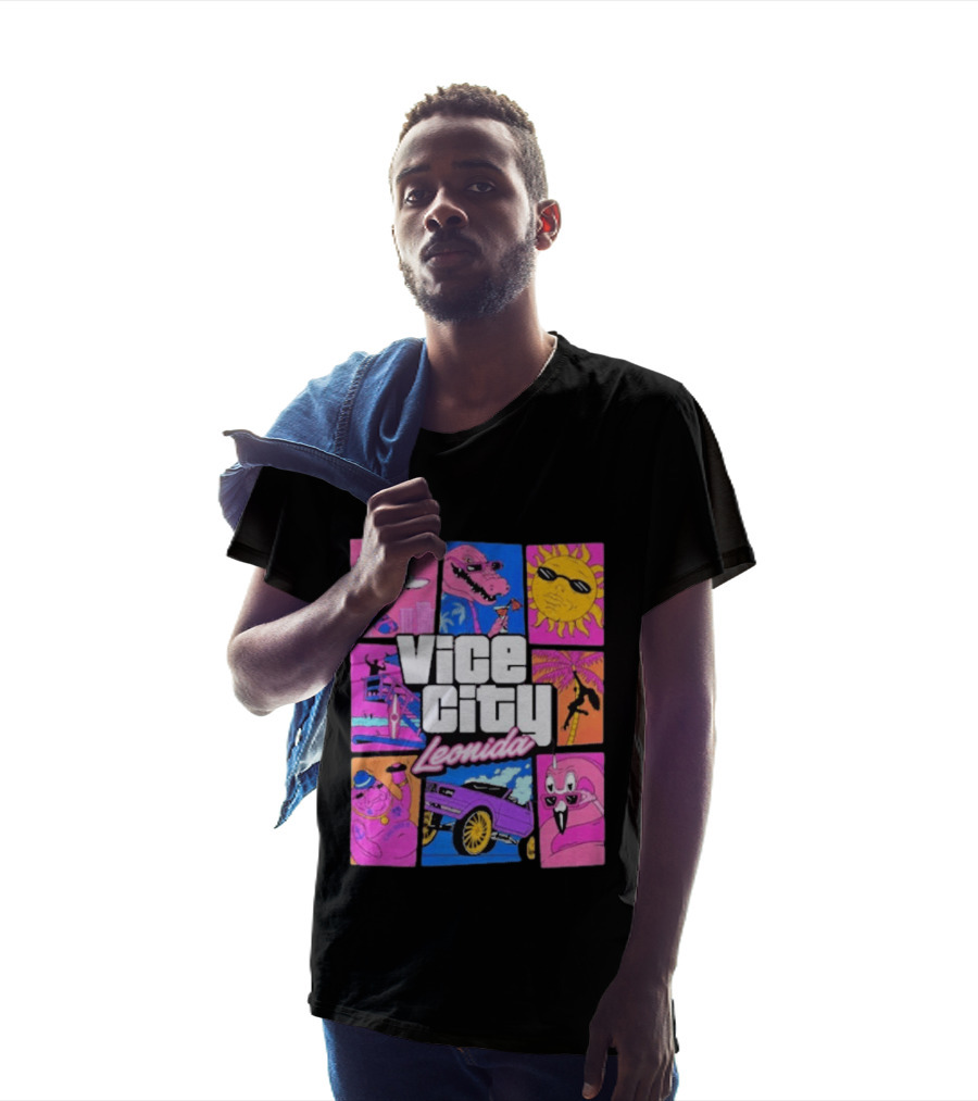 Vice City Leonida Sun Shades Crocodile Pink Car T-Shirt