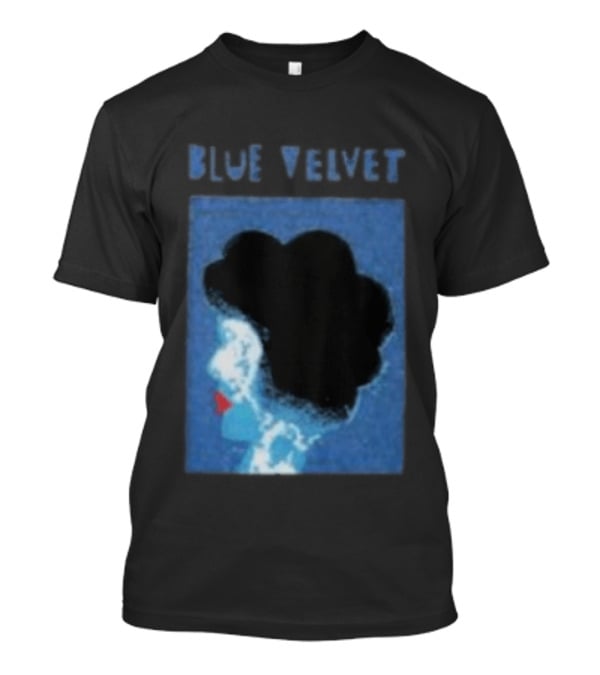 Blue Velvet Afro Silhouette Red Lips T-Shirt