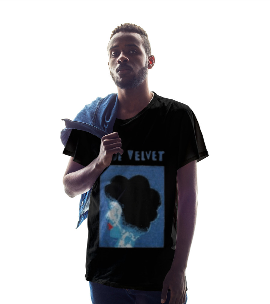 Blue Velvet Afro Silhouette Red Lips T-Shirt