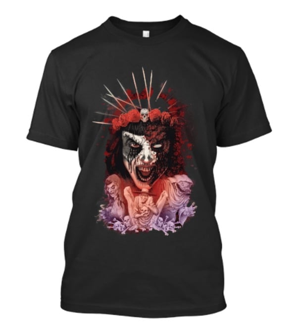 Universal Halloween Horror Nights 2026 Masked Horror Queen And Ghoulish Figures T-Shirt