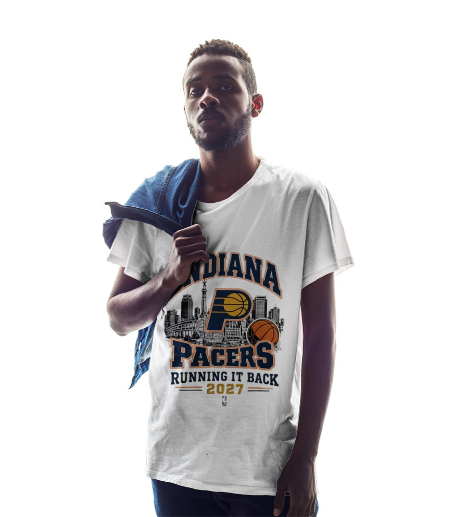 Indiana Pacers Running It Back 2027 NBA Basketball Skyline T-Shirt