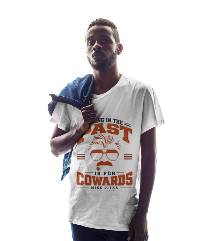 Living In The Past Is For Cowards Mike Ditka 1939 2026 Vintage Sunglasses And Mustache T-Shirt