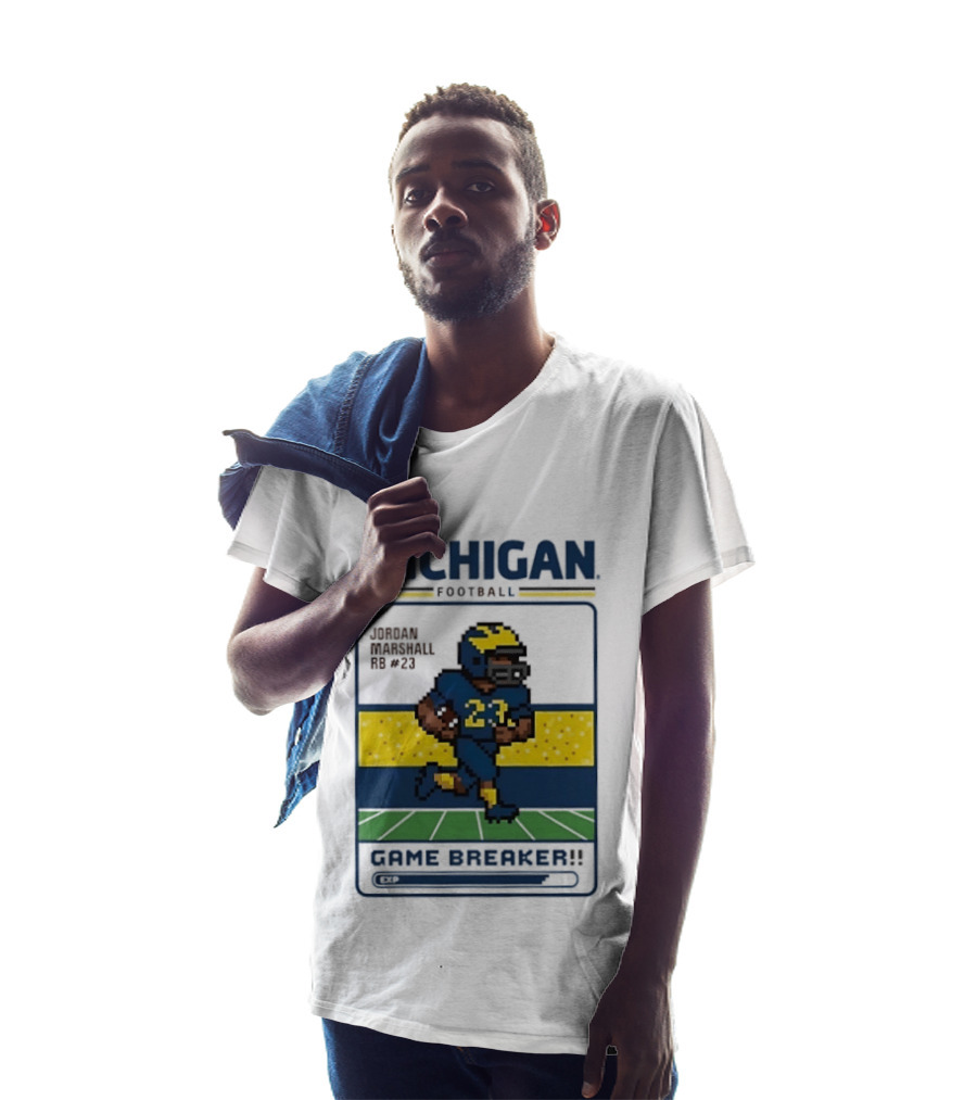 Jordan Marshall Michigan Football Game Breaker Pixel Art #21 T-Shirt
