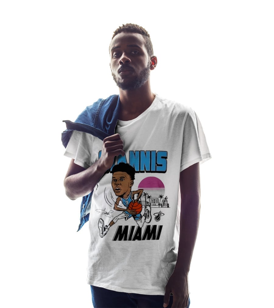 Giannis Antetokounmpo Vice City Miami Heat Caricature T-Shirt