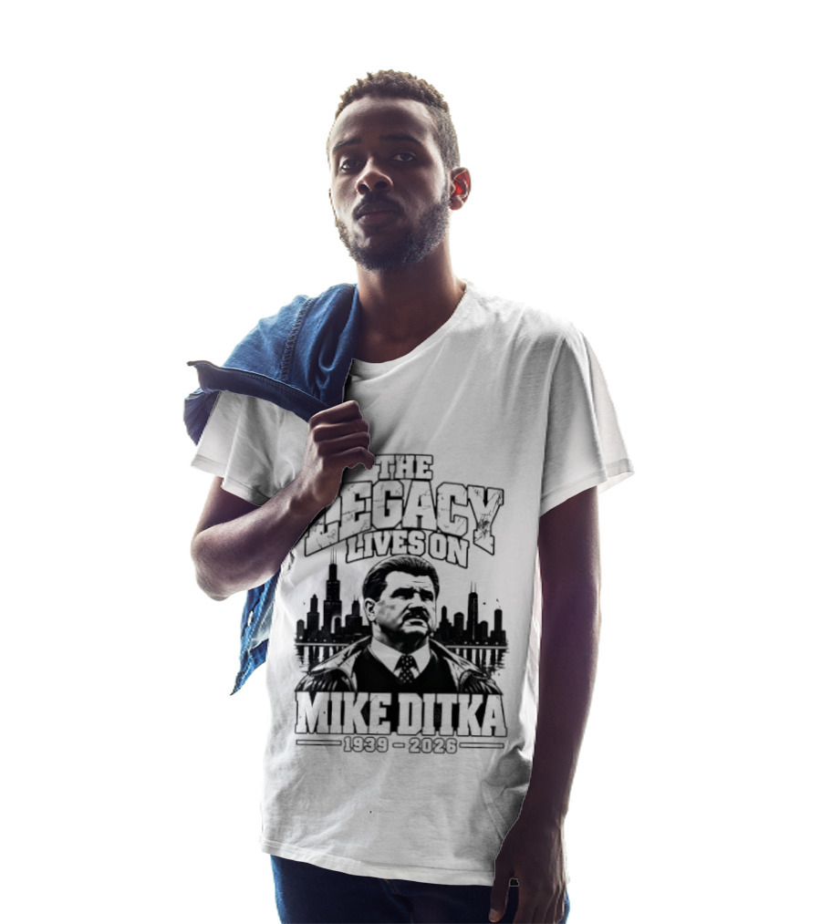 Mike Ditka The Legacy Lives On 1939 2026 Chicago Bears City Skyline T-Shirt