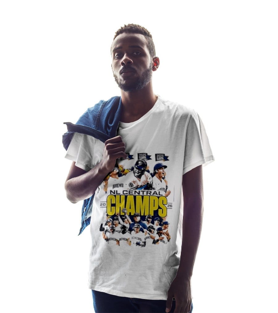 Milwaukee Brewers 2026 NL Central Champs Banner With Team Players T-Shirt
