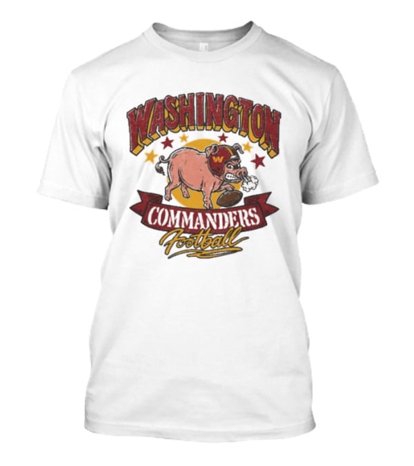Washington Commanders Football Angry Pig Helmet Stars T-Shirt