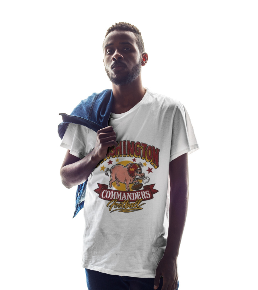 Washington Commanders Football Angry Pig Helmet Stars T-Shirt