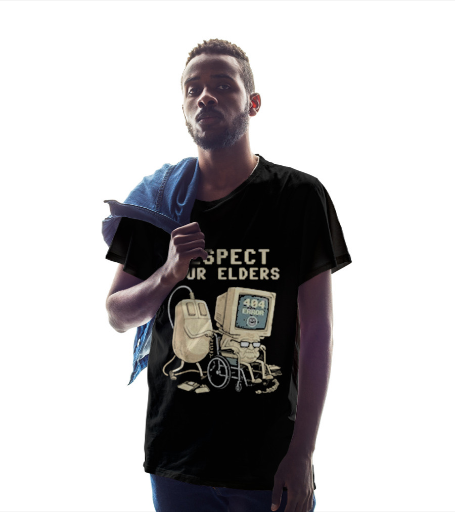 Respect Your Elders 404 Error Tech Hilarious Old Computer Mouse T-Shirt