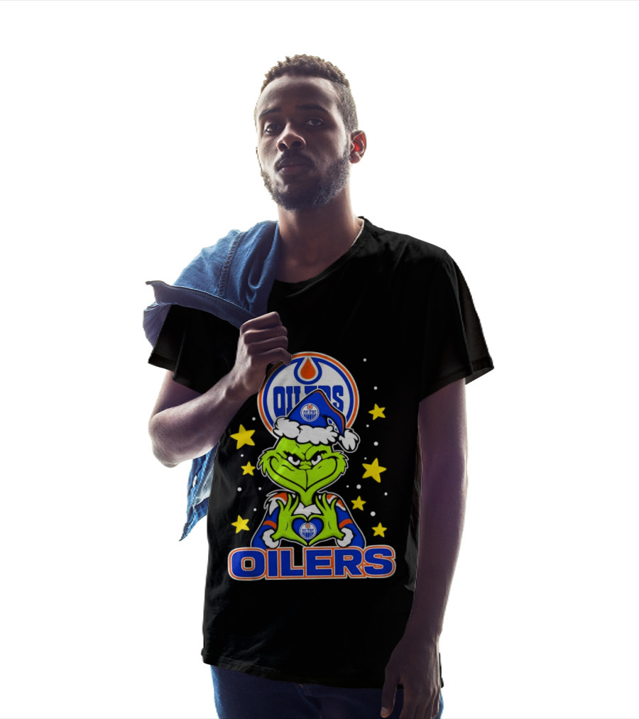 Edmonton Oilers NHL Christmas Grinch Holiday T-Shirt