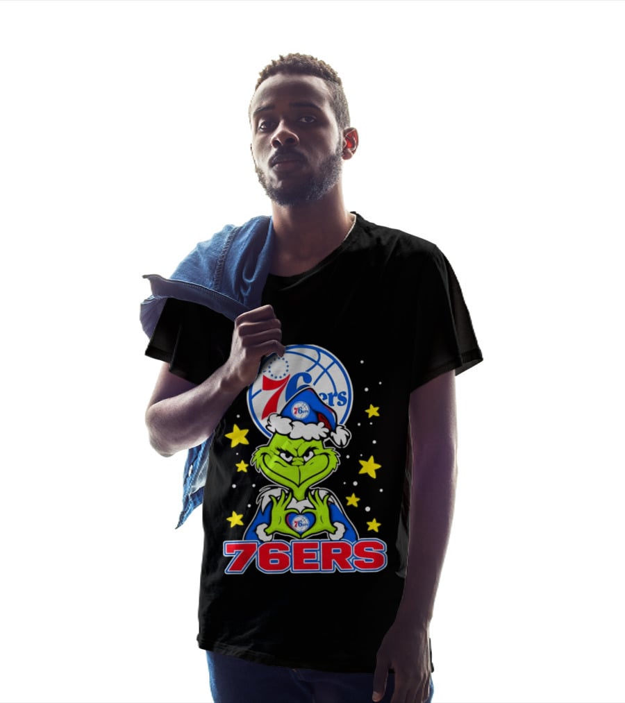 Philadelphia 76ers Christmas Grinch Basketball Holiday T-Shirt