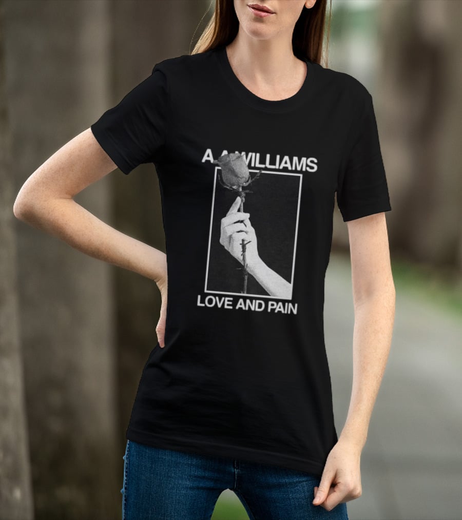 Aawilliams Love And Pain Rose Hand T-Shirt
