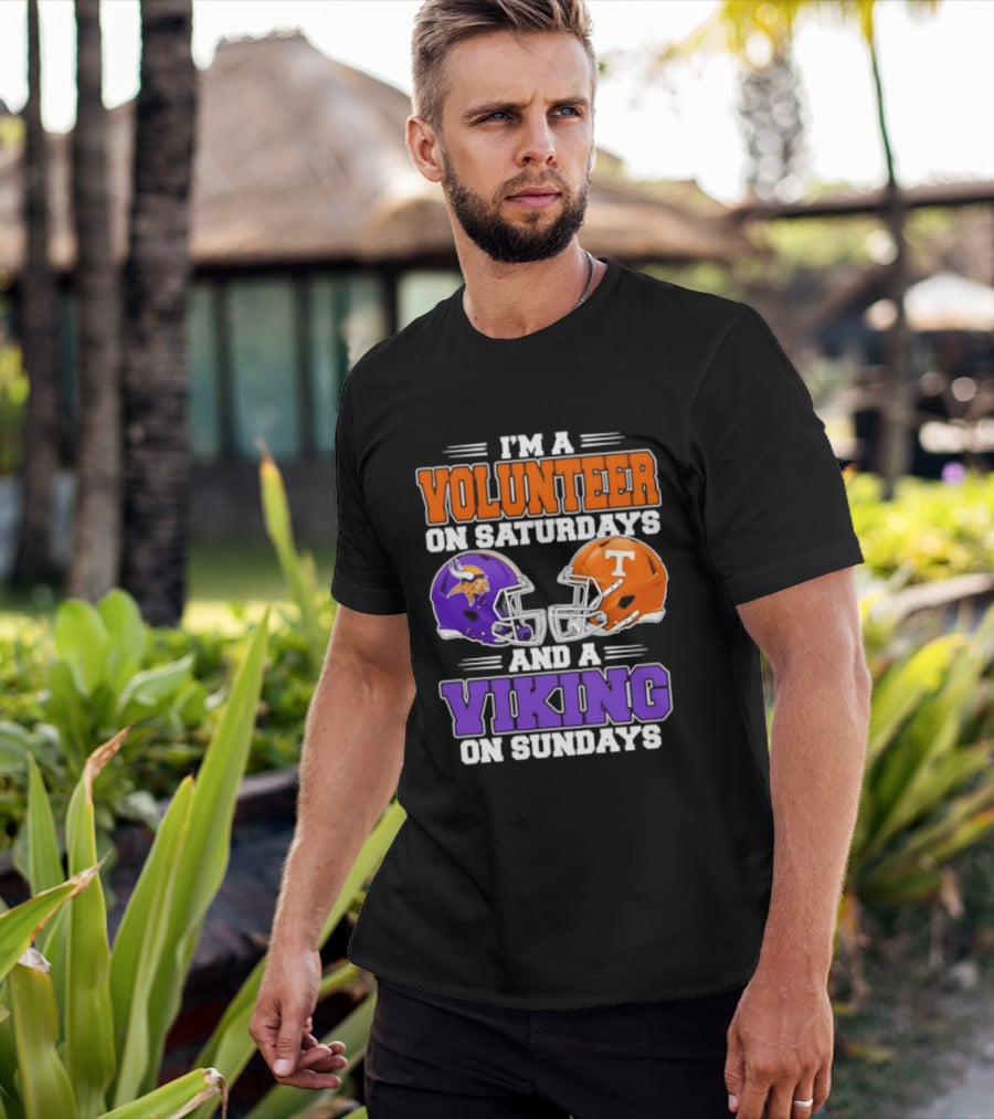 I'm A Volunteer On Saturdays And A Viking On Sundays Football Helmets T-Shirt