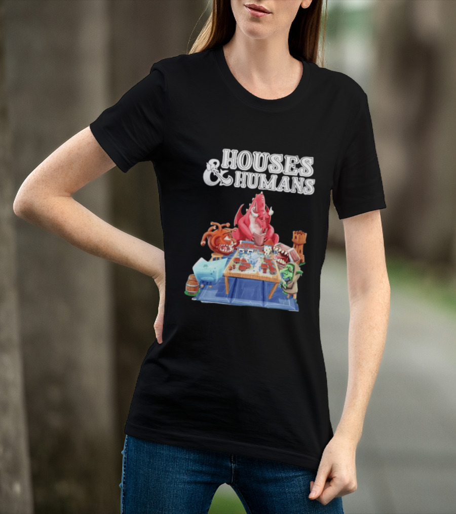 Houses And Humans Halloween Game Monsters Playing Board Game T-Shirt