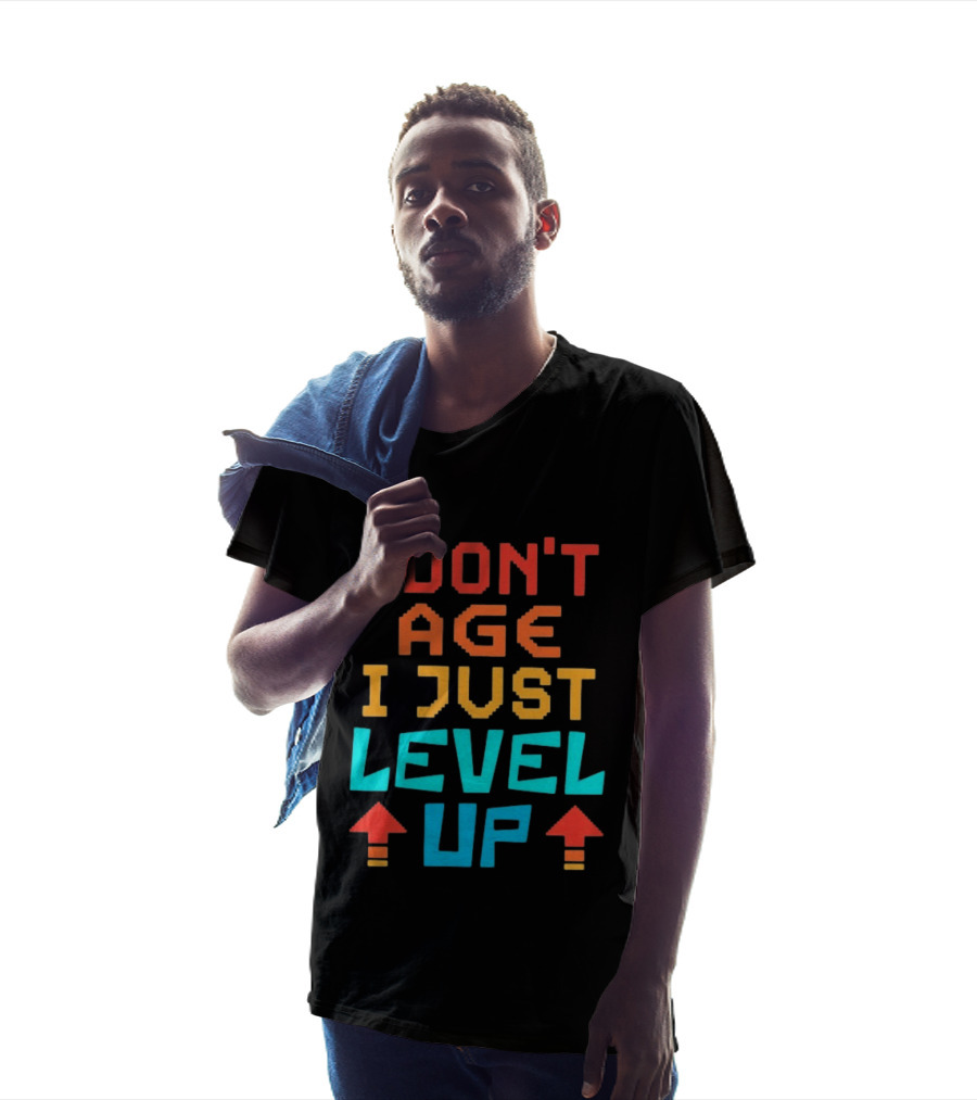 I Don't Age I Just Level Up Gaming Inspired Phrase T-Shirt
