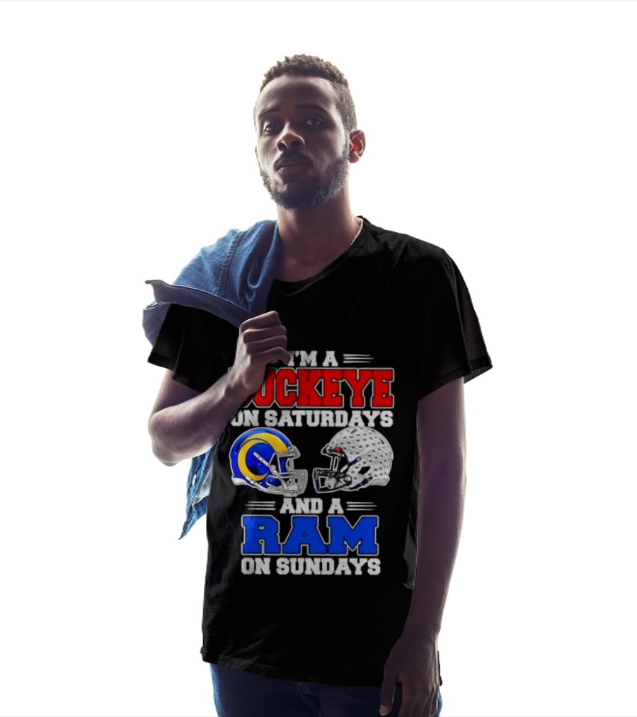 I'm A Buckeye On Saturdays And A Ram On Sundays Football Team Spirit T-Shirt