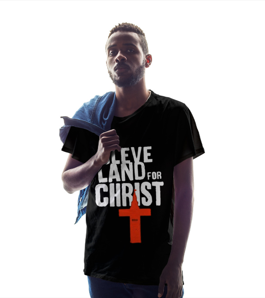 Cleveland For Christ Orange And Brown Terminal Tower Cross T-Shirt