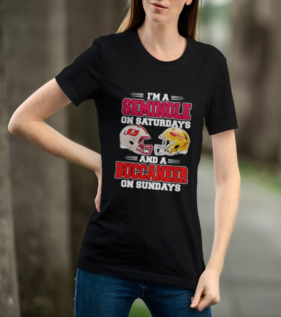 I'm A Seminole On Saturdays Buccaneer On Sundays Football Helmets T-Shirt