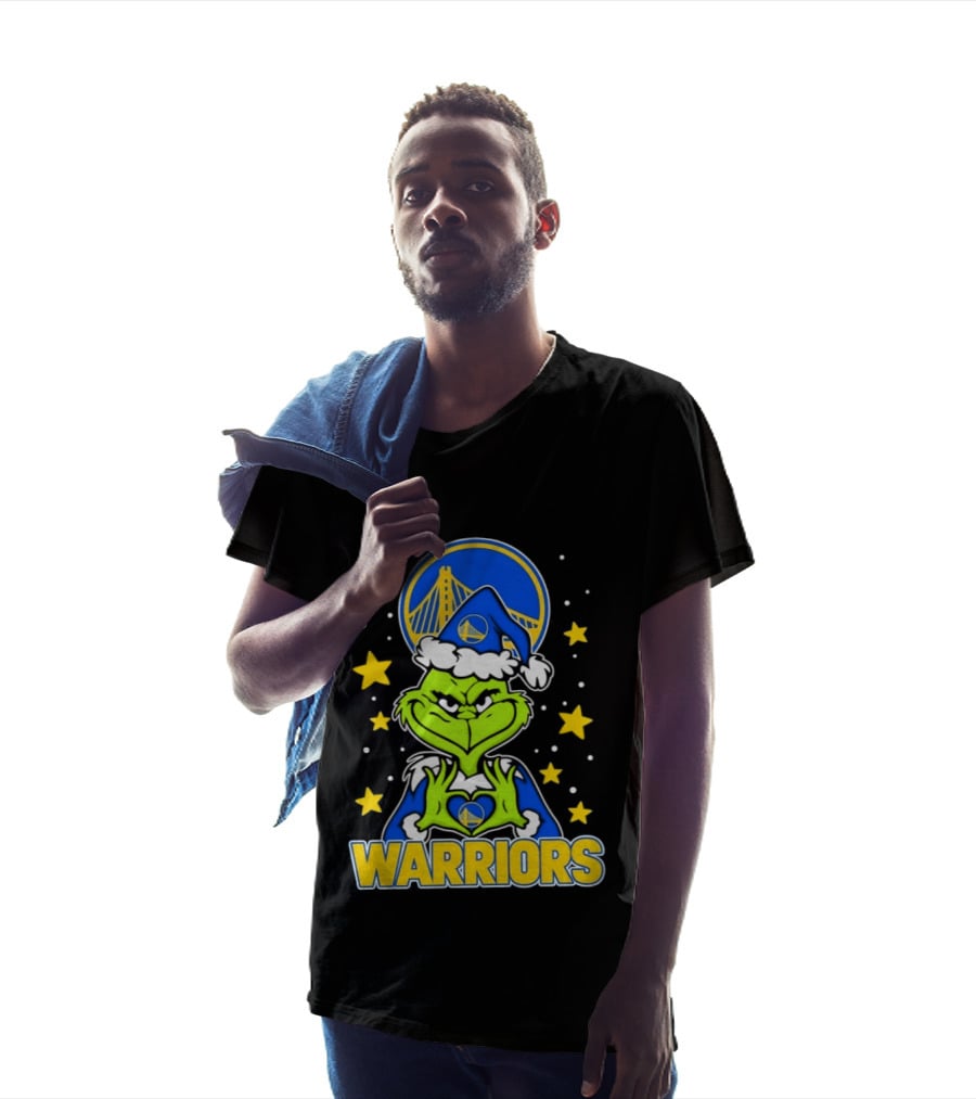 Golden State Warriors Christmas Grinch Snowflakes And Stars T-Shirt
