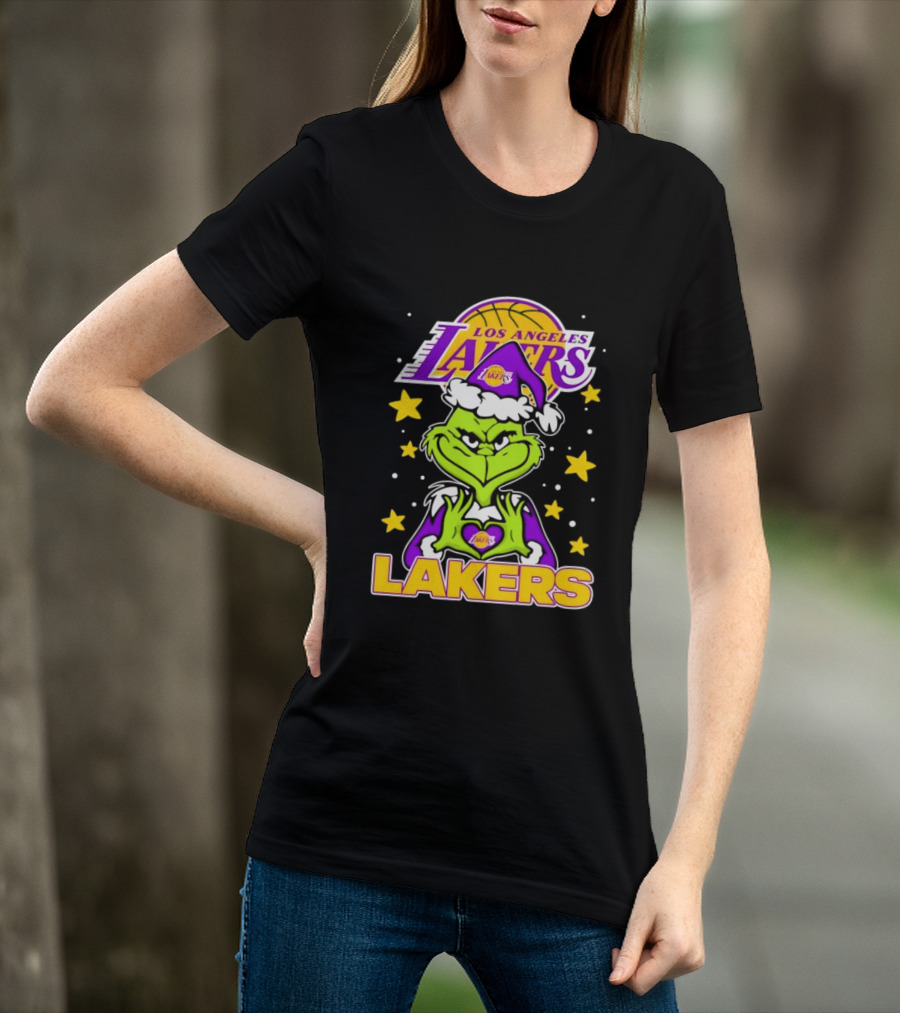 Los Angeles Lakers Christmas Grinch Festive NBA Fan Gear T-Shirt
