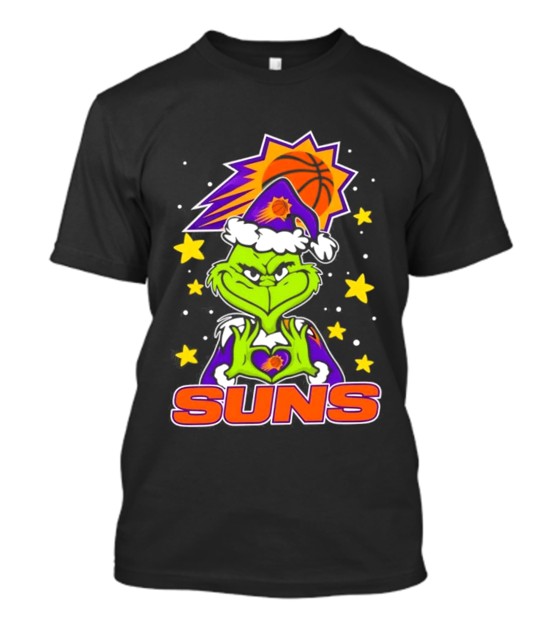 Phoenix Suns Christmas Grinch Holding Heart T-Shirt
