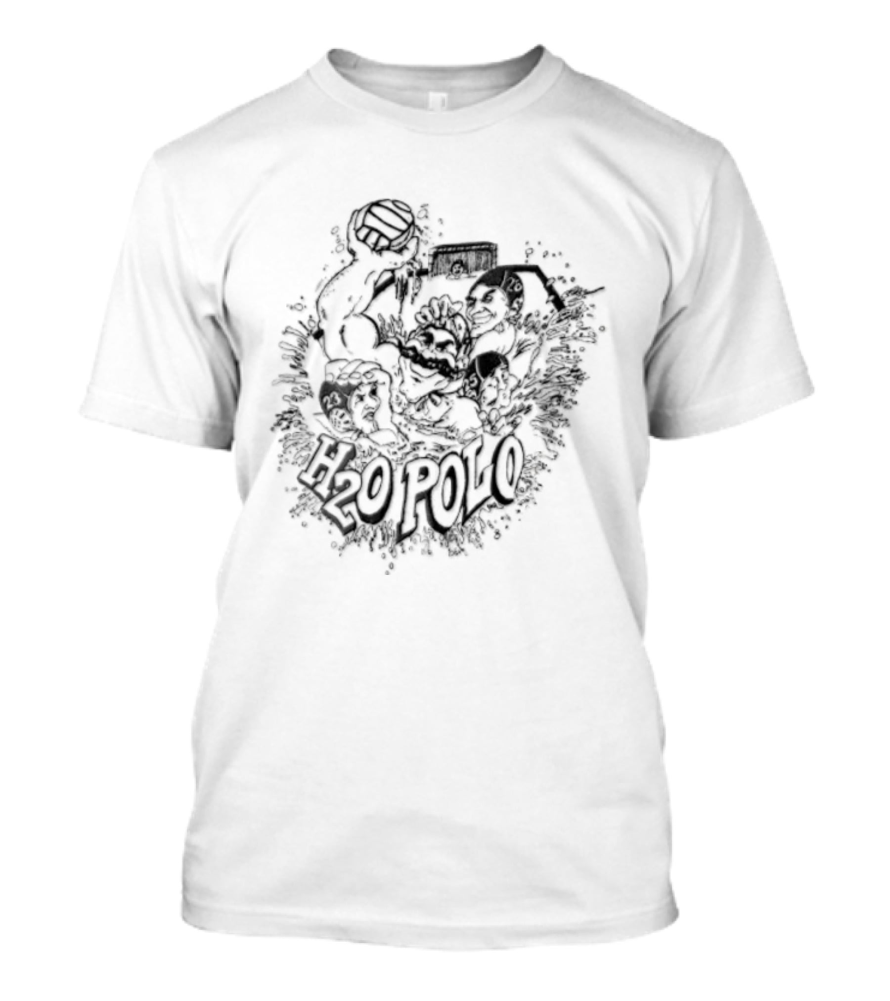 H2O Polo Water Players Cartoon Splash Action T-Shirt