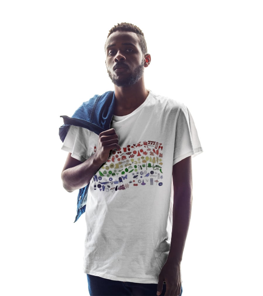 Pride Flag Made From Toys And Objects Multicolor Rainbow T-Shirt