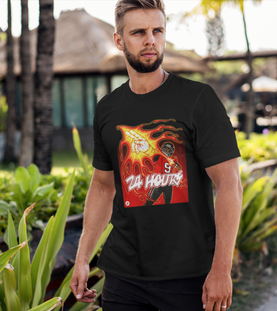 24 Hours Michael Penix Jr Atlanta Falcons NCAA Football 9 Flame T-Shirt
