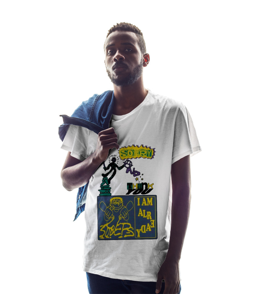 Sorry No Thank You I Am Already Sober Street Collage T-Shirt