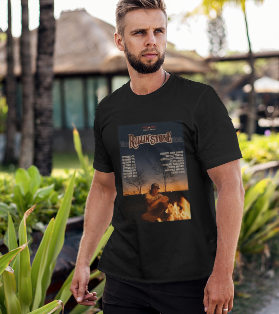 Blake Whiten Rollin' Stone Tour 2025 September Cities Charlotte Nashville Greenville Atlanta Pittsburgh Lexington Minneapolis Chicago T-Shirt